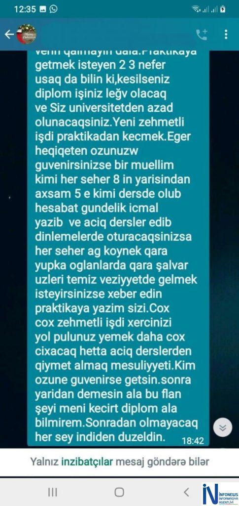 Sumqayıt Dövlət Universitetində qiymət bazarı